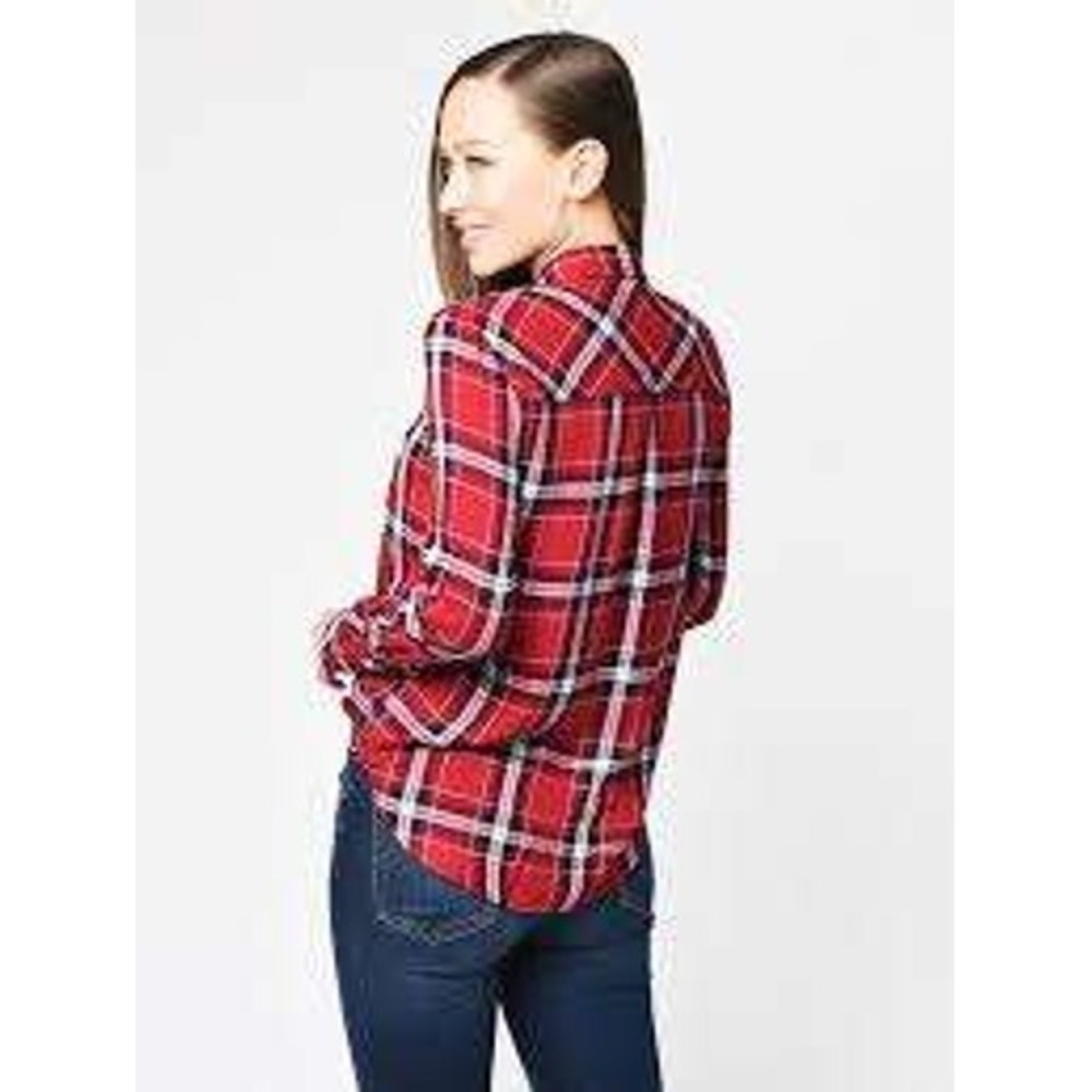 Rails Womens Red Plaid Flannel Long Sleeve Button Up Top MEDIUM Cabin Classic